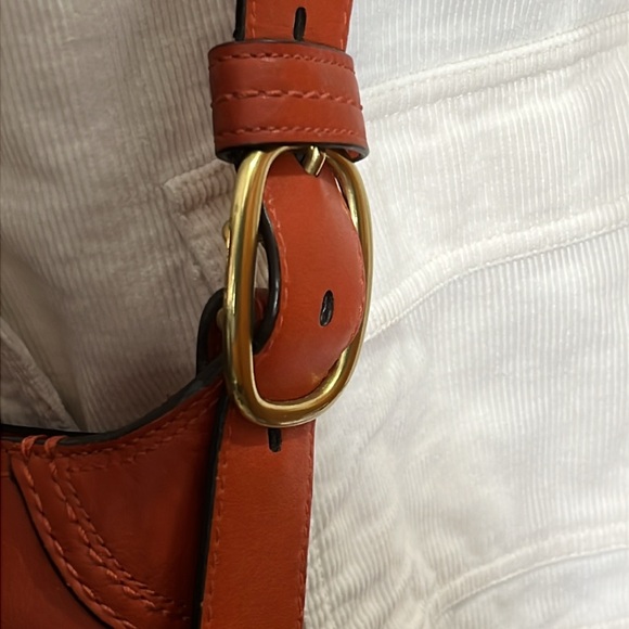 🍁Coach Originals 1941 Archive  Duffle/Crossbody Glove tanned Leather Red /Orange - Picture 12 of 17